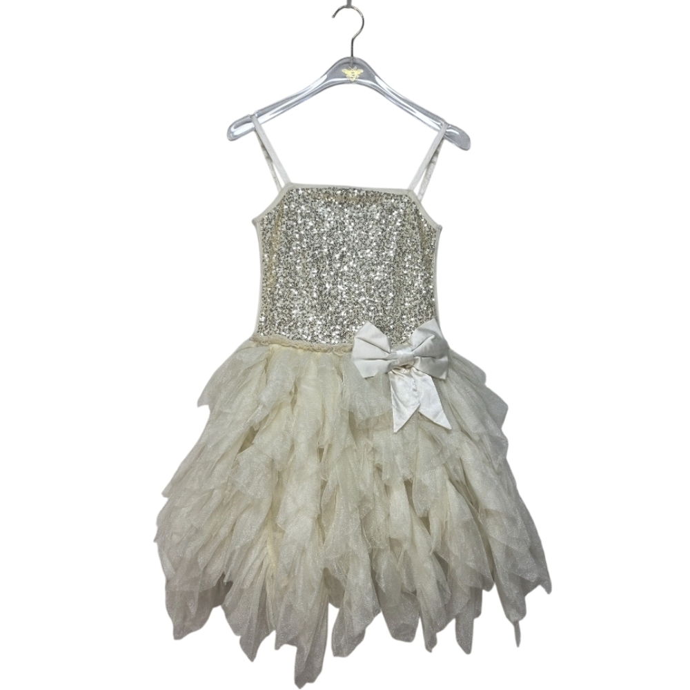 Ooh! La, La! Couture Cream Glittering Silver Dress